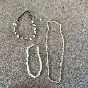 Shell Jewelry Set with Black Cord